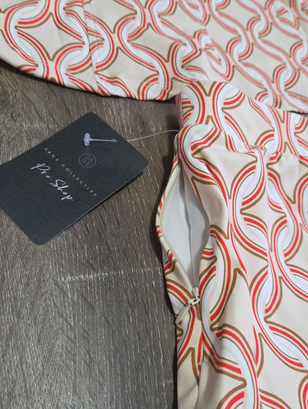 New! SAGE Collective Pro Shop GeoPrint Long Sleeve Top & Matching Ruffle Skort - Picture 10 of 11
